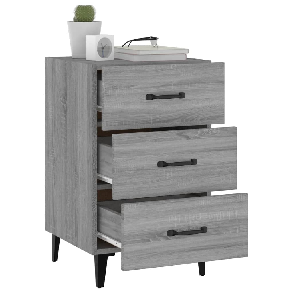 Bedside Cabinet Grey Sonoma 40x40x66 cm Engineered Wood
