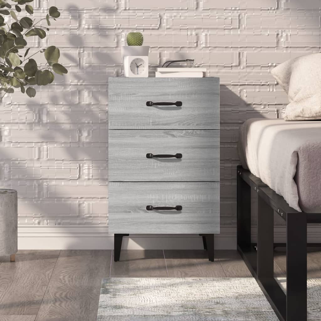 Bedside Cabinet Grey Sonoma 40x40x66 cm Engineered Wood