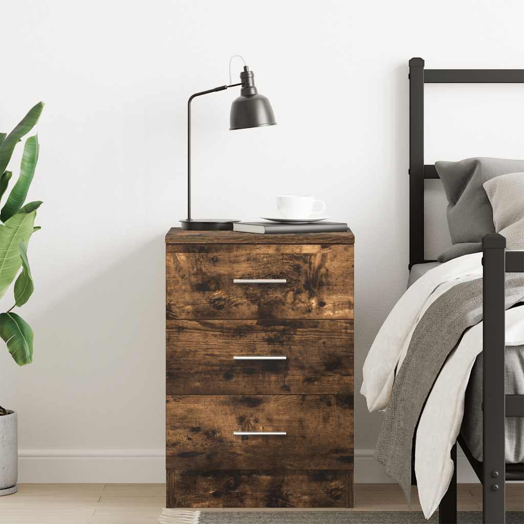 Bedside Cabinet Smoked Oak 38x35x56 cm Engineered Wood