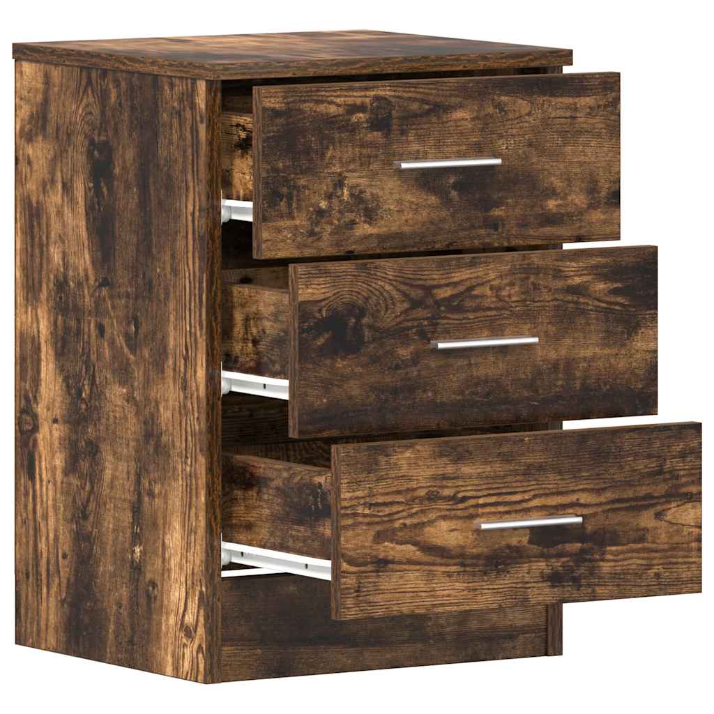 Bedside Cabinet Smoked Oak 38x35x56 cm Engineered Wood