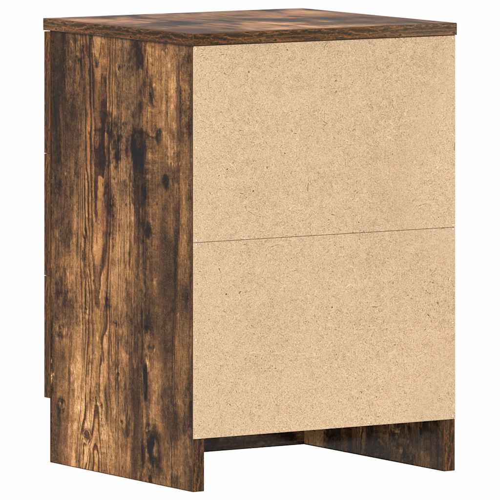 Bedside Cabinet Smoked Oak 38x35x56 cm Engineered Wood