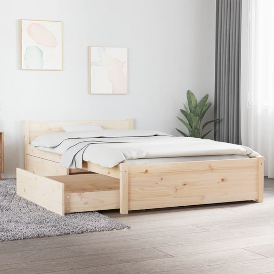 3103483 vidaXL Bed Frame without Mattress with Drawers 90x200 cm (815029+814984)
