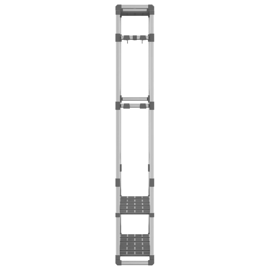 3-Tier Clothes Rack Silver 59x29x192 cm Aluminium