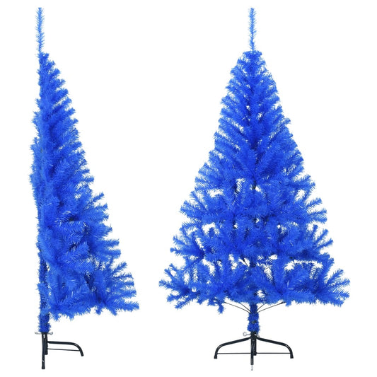 Artificial Half Christmas Tree with Stand Blue 150 cm PVC