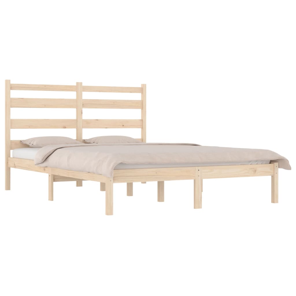 3103648 vidaXL Bed Frame without Mattress Solid Wood 140x200 cm (810017+818420)