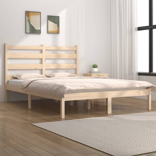 3103668 vidaXL Bed Frame without Mattress Solid Wood 200x200 cm (810037+818440)