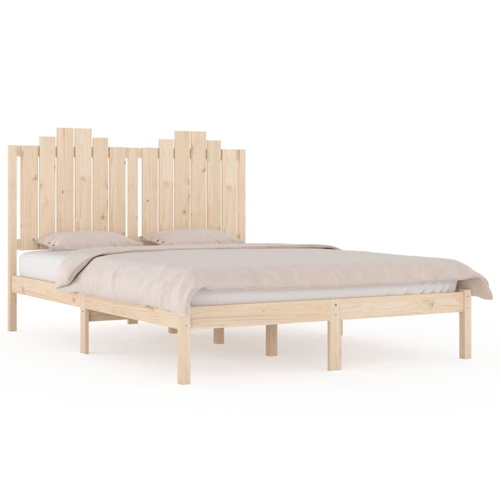 3103778 vidaXL Bed Frame without Mattress Solid Wood 140x200 cm (810017+818470)