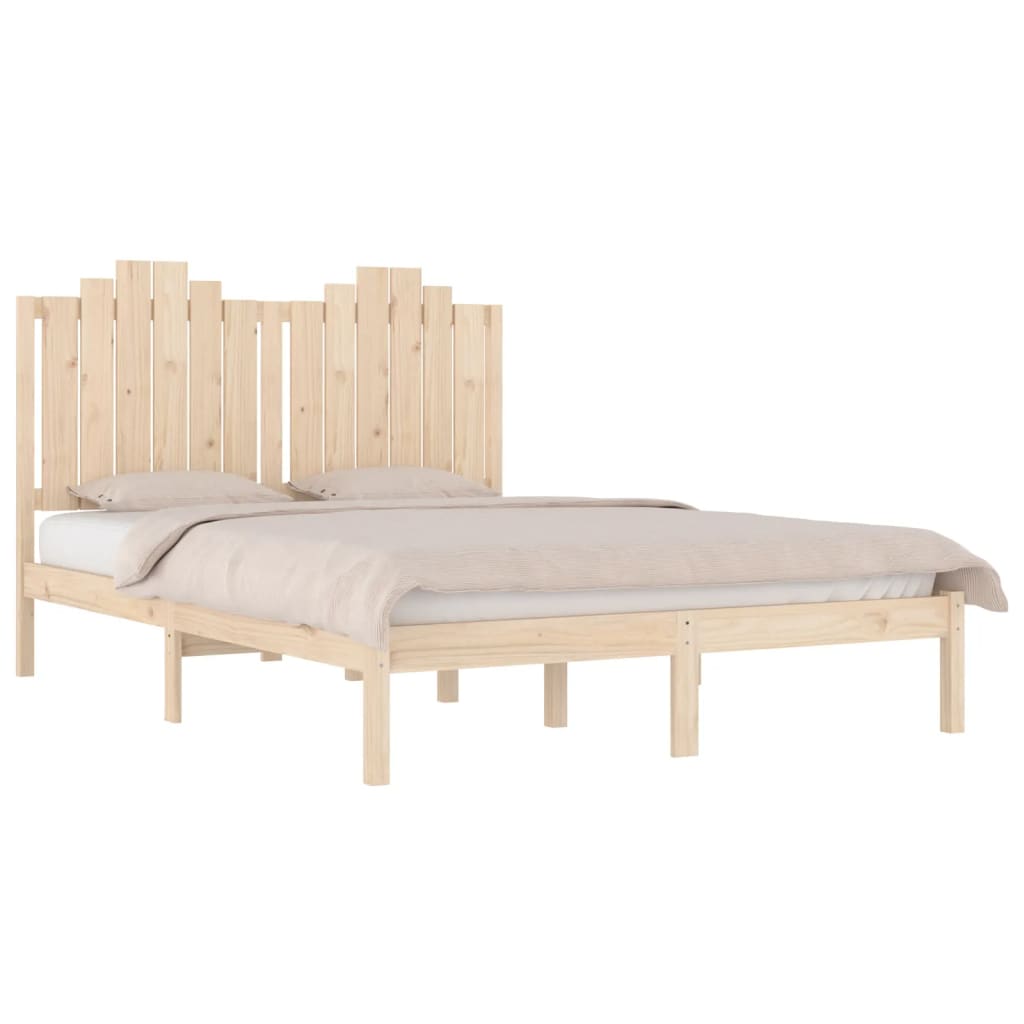 3103778 vidaXL Bed Frame without Mattress Solid Wood 140x200 cm (810017+818470)