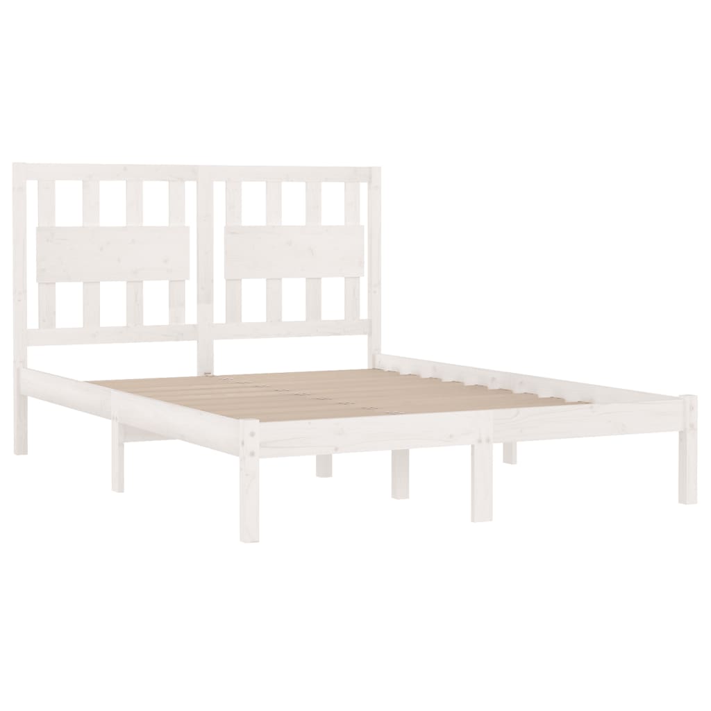 3103929 vidaXL Bed Frame without Mattress White Solid Wood 120x200 cm (810013+818561)