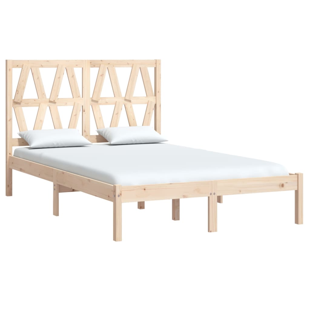3103998 vidaXL Bed Frame without Mattress Solid Wood 140x200 cm (810017+818620)