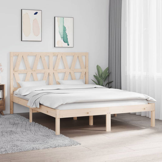3103998 vidaXL Bed Frame without Mattress Solid Wood 140x200 cm (810017+818620)