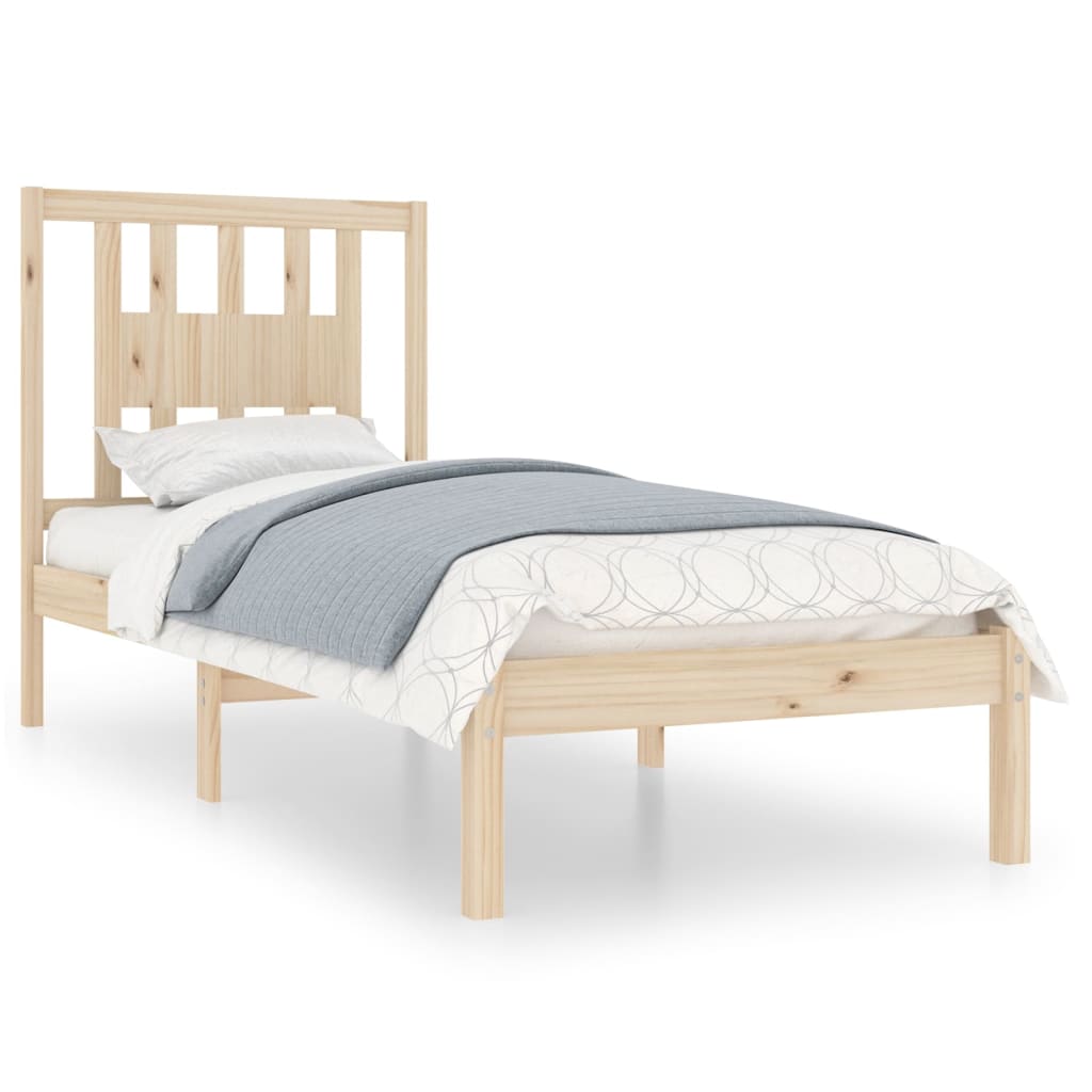 3104048 vidaXL Bed Frame without Mattress Solid Wood 90x200 cm (810002+818650)