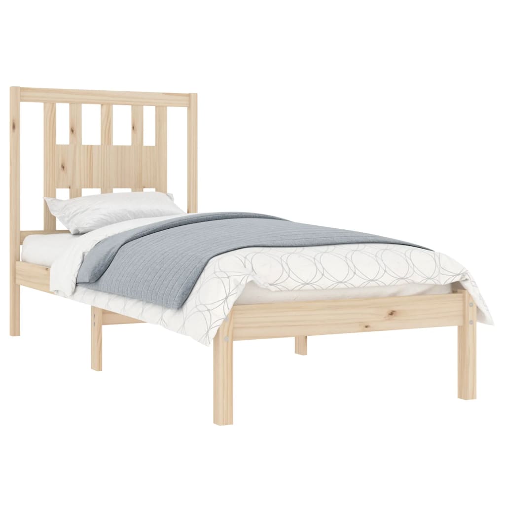 3104048 vidaXL Bed Frame without Mattress Solid Wood 90x200 cm (810002+818650)