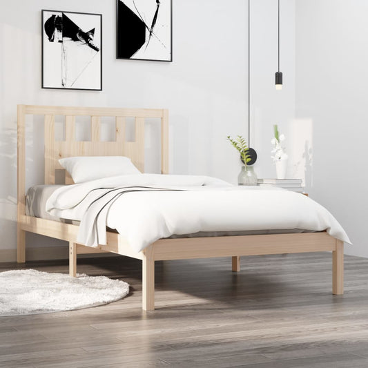 3104048 vidaXL Bed Frame without Mattress Solid Wood 90x200 cm (810002+818650)