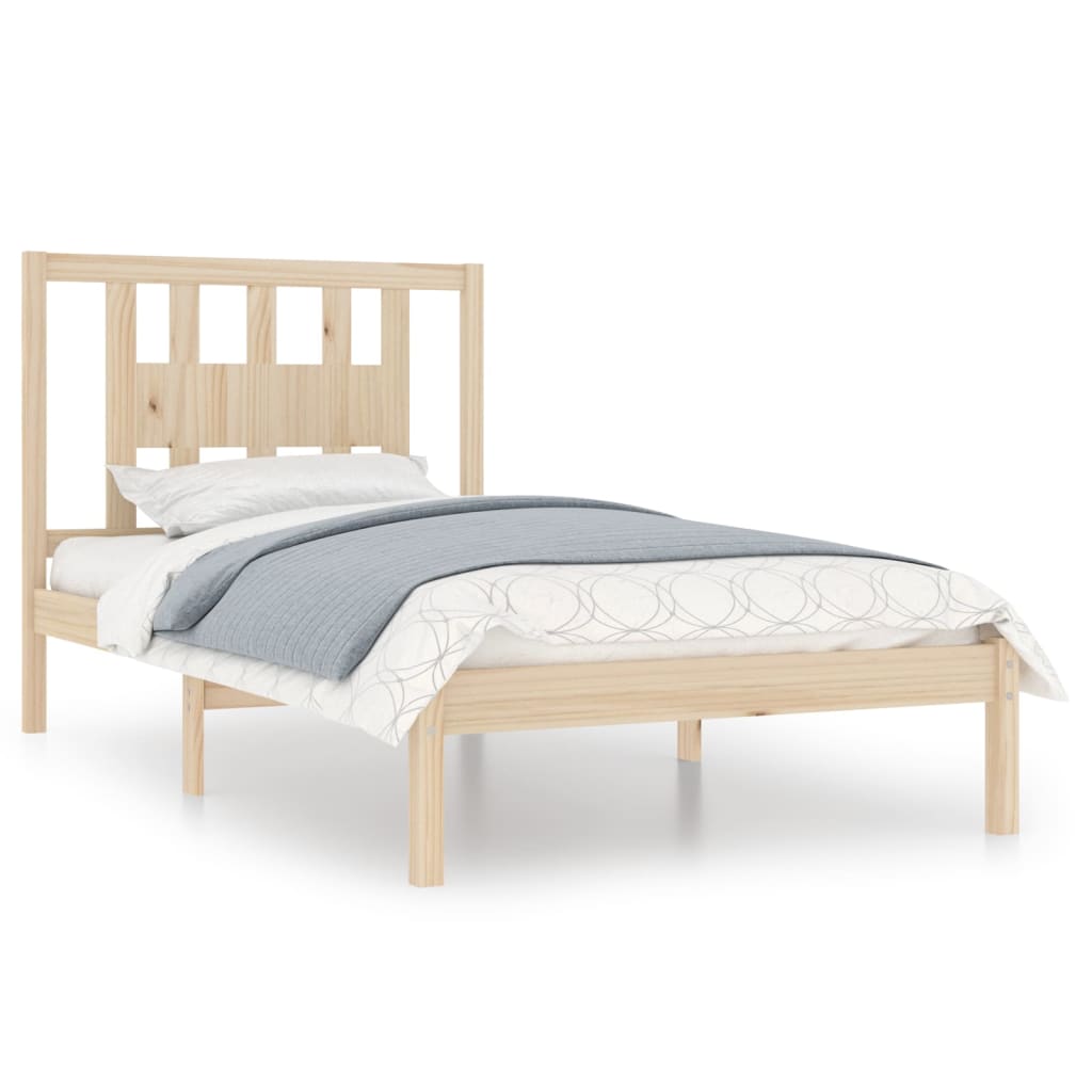 3104053 vidaXL Bed Frame without Mattress Solid Wood 100x200 cm (810007+818655)