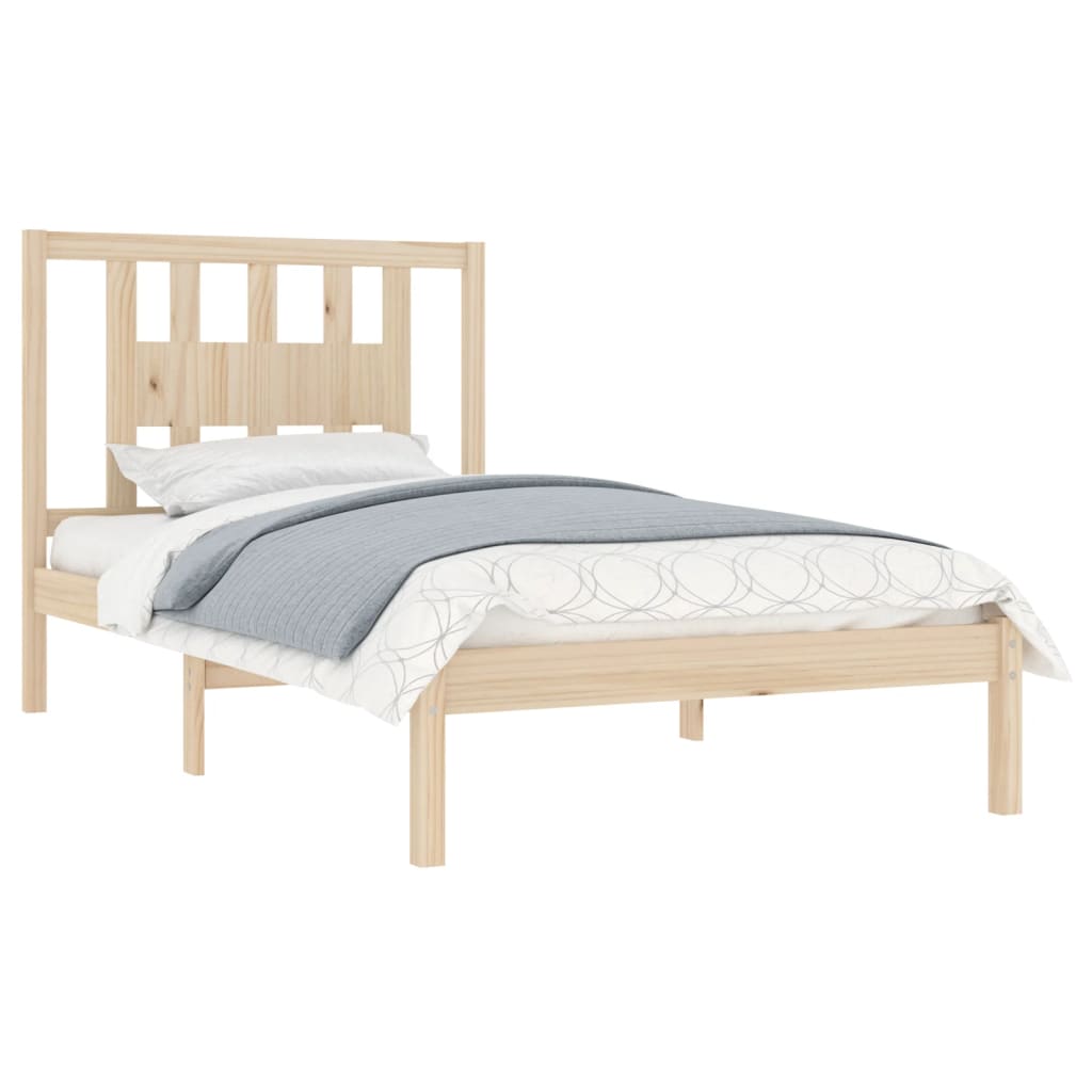 3104053 vidaXL Bed Frame without Mattress Solid Wood 100x200 cm (810007+818655)