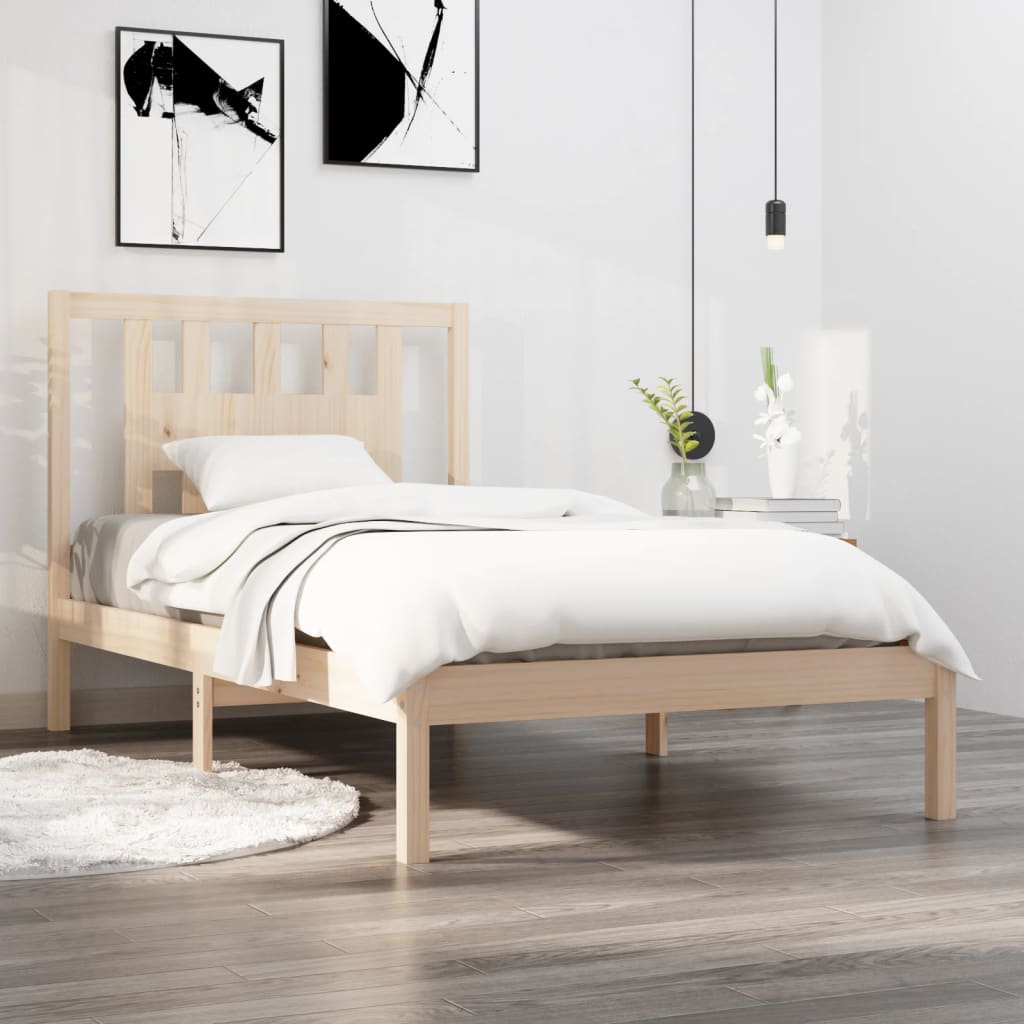 3104053 vidaXL Bed Frame without Mattress Solid Wood 100x200 cm (810007+818655)