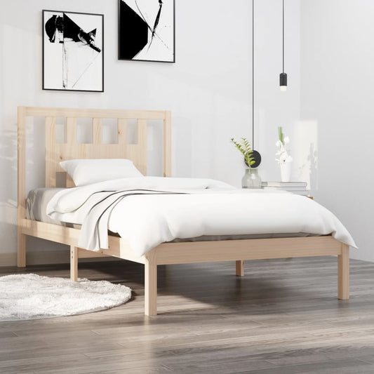 3104053 vidaXL Bed Frame without Mattress Solid Wood 100x200 cm (810007+818655)