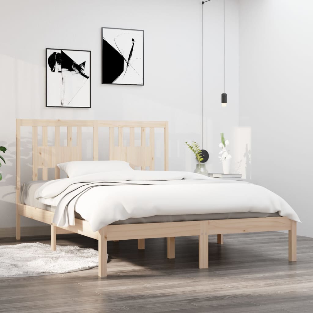 3104058 vidaXL Bed Frame without Mattress Solid Wood 120x200 cm (810012+818660)