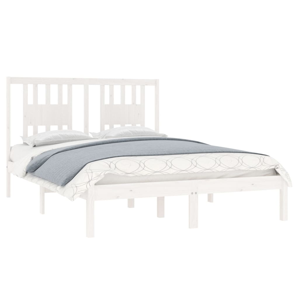 3104059 vidaXL Bed Frame without Mattress White Solid Wood 120x200 cm (810013+818661)