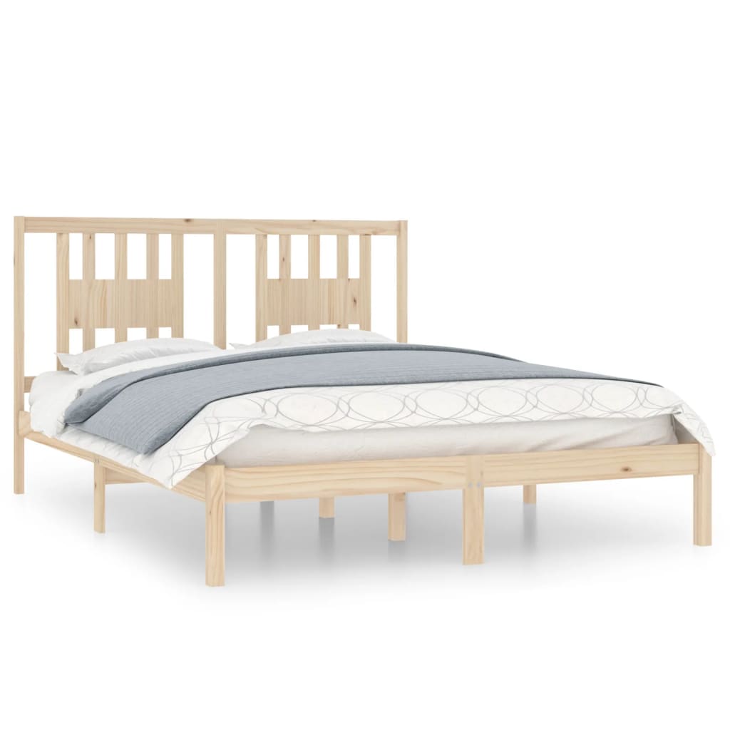 3104073 vidaXL Bed Frame without Mattress Solid Wood 160x200 cm (810027+818680)