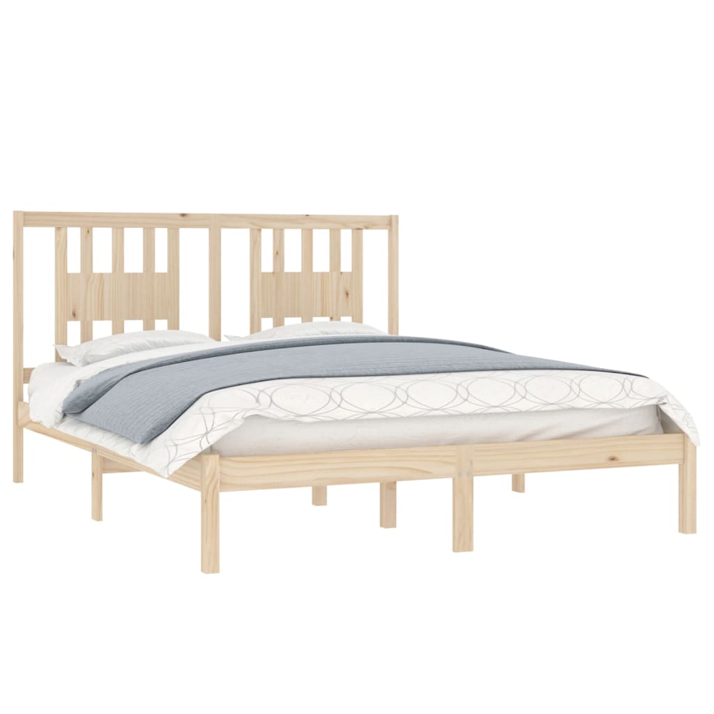 3104073 vidaXL Bed Frame without Mattress Solid Wood 160x200 cm (810027+818680)