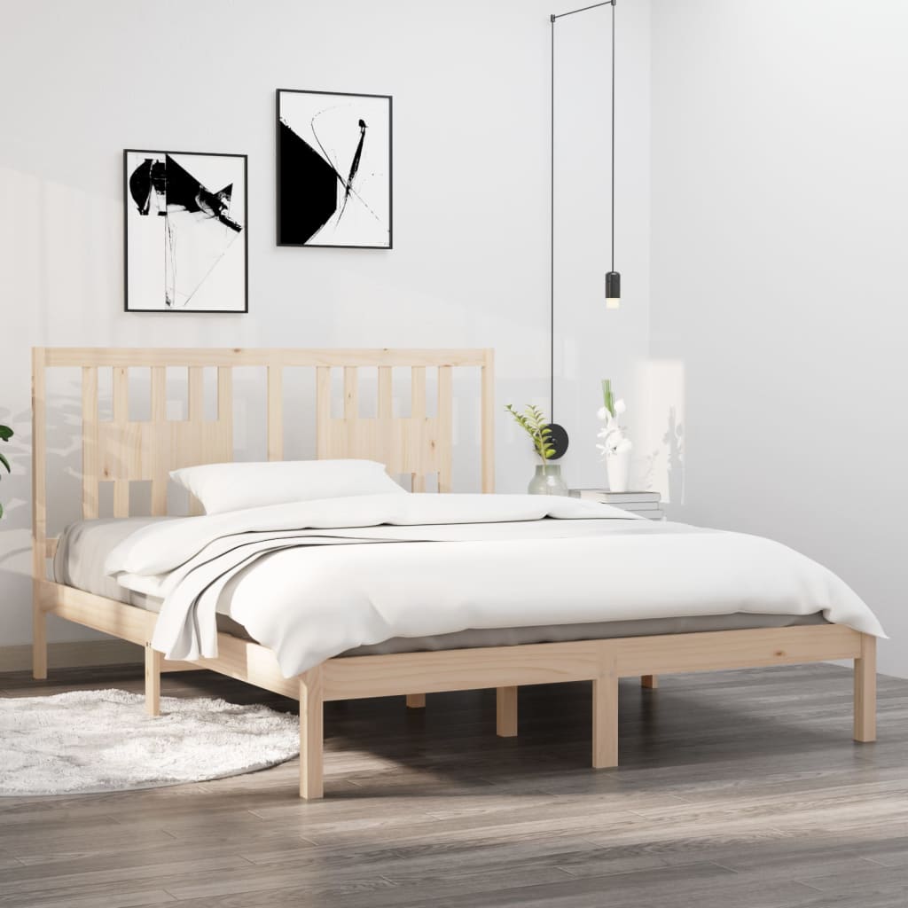 3104073 vidaXL Bed Frame without Mattress Solid Wood 160x200 cm (810027+818680)