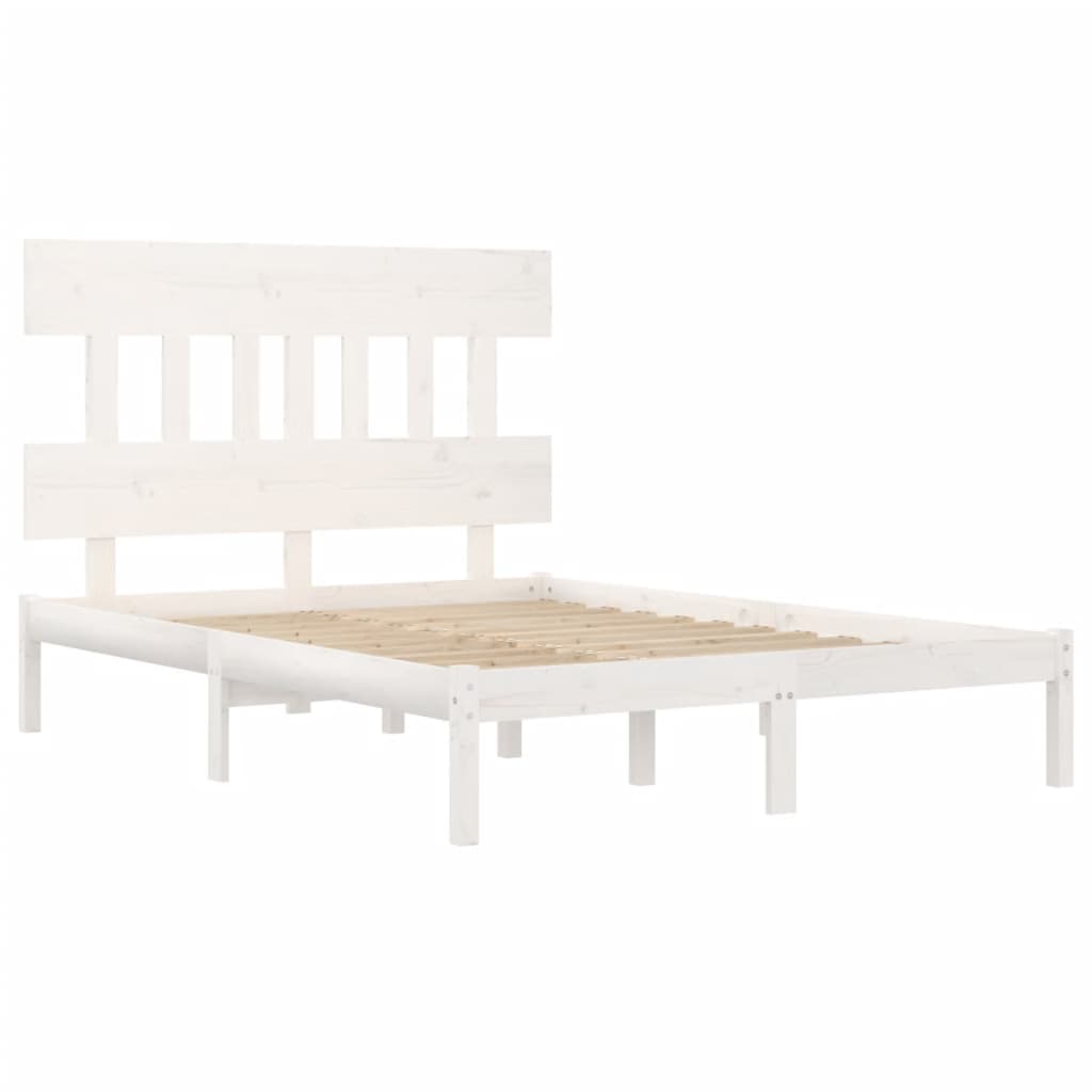 3104759 vidaXL Bed Frame without Mattress White 200x200 cm Solid Wood