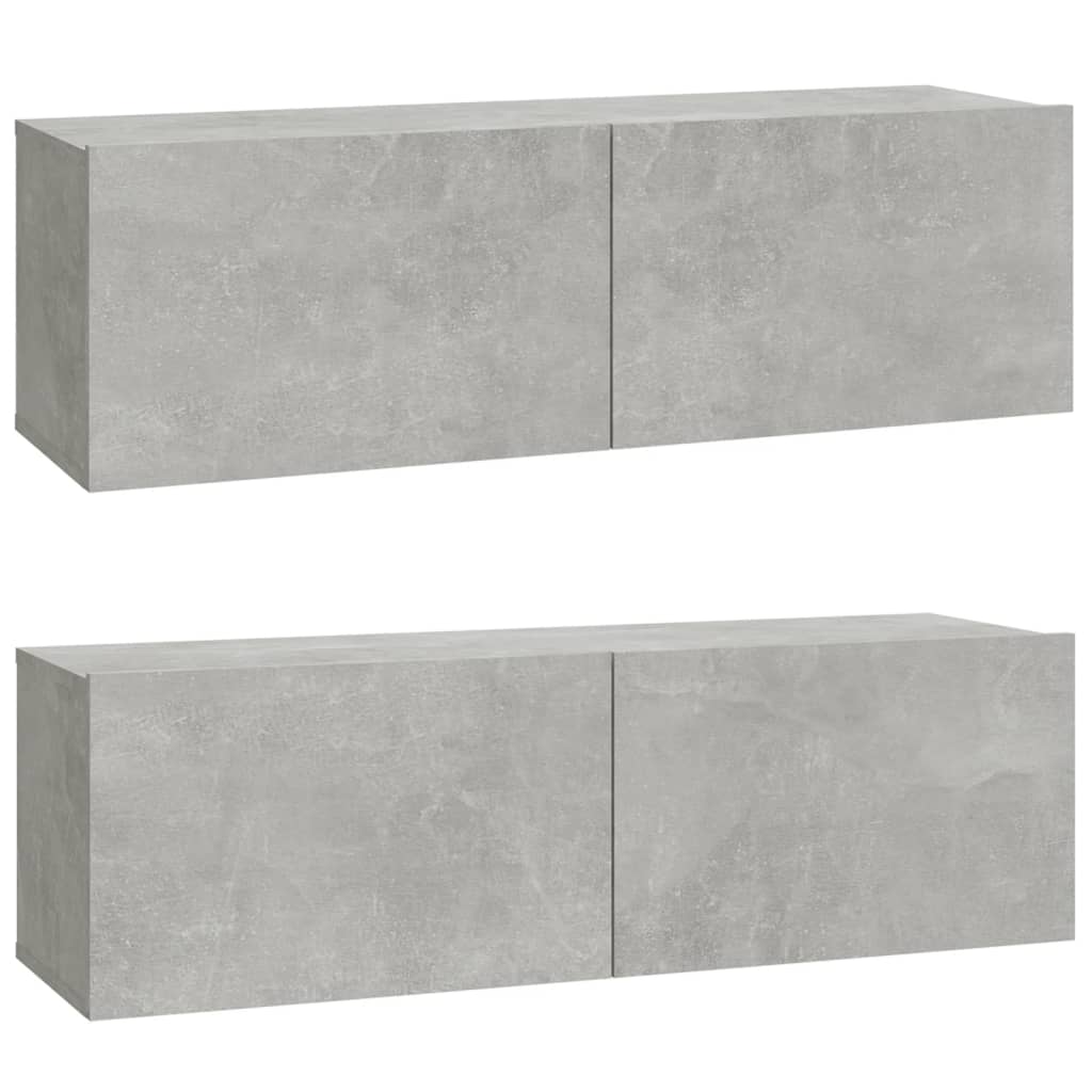 3 Piece TV Cabinet Set Concrete Grey Engineered Wood
