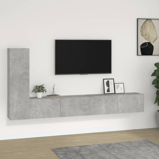 3 Piece TV Cabinet Set Concrete Grey Engineered Wood