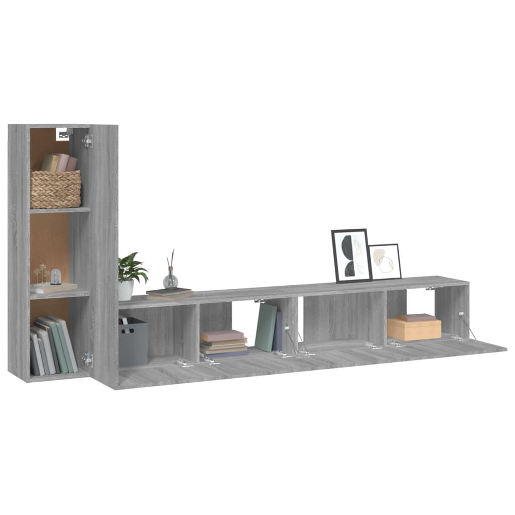 3 Piece TV Cabinet Set Grey Sonoma Engineered Wood