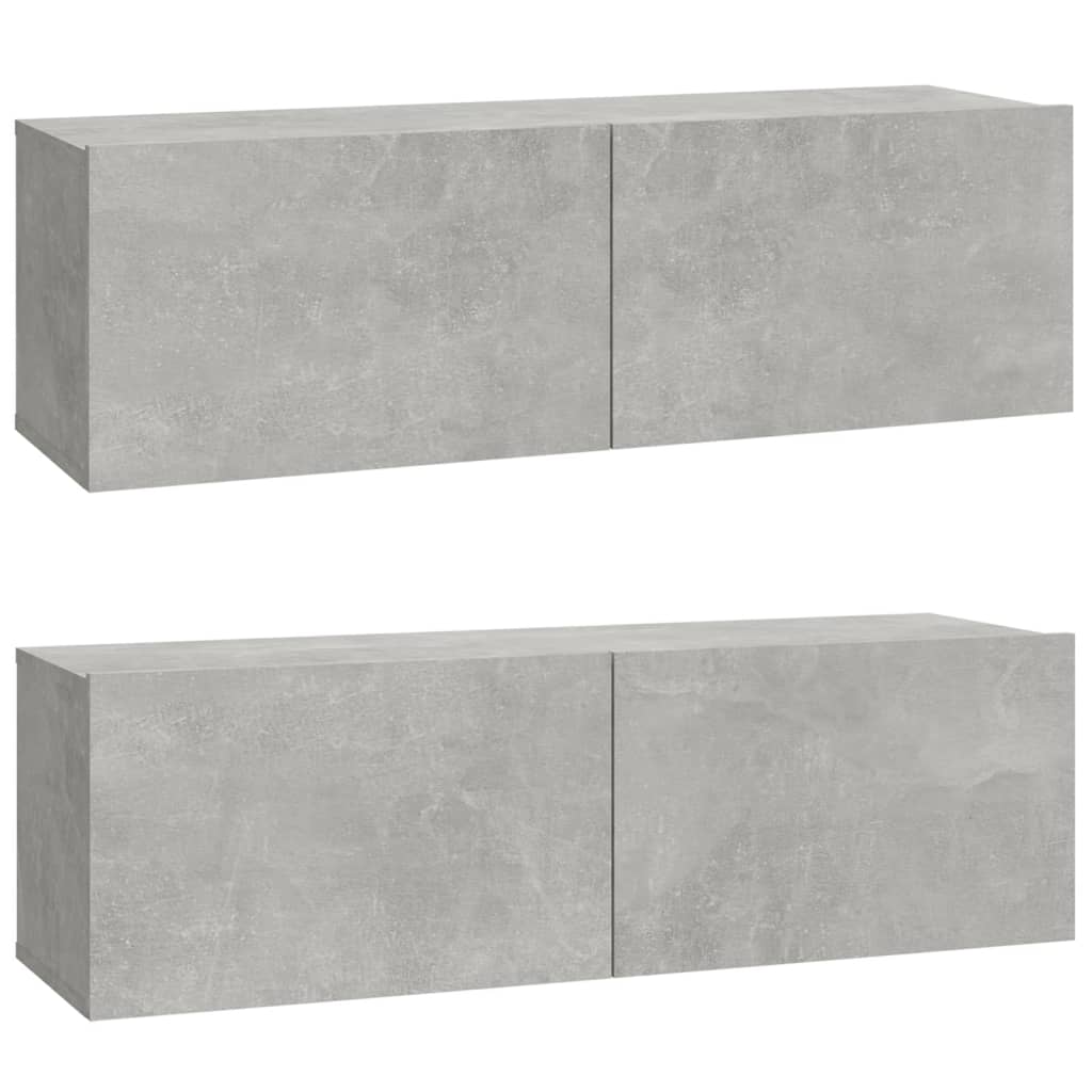 4 Piece TV Cabinet Set Concrete Grey Engineered Wood
