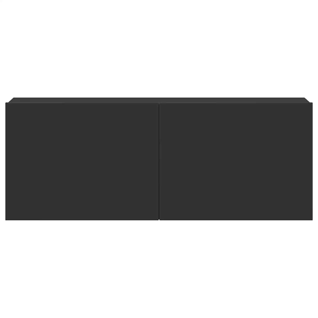 3 Piece TV Cabinet Set Black Engineered Wood