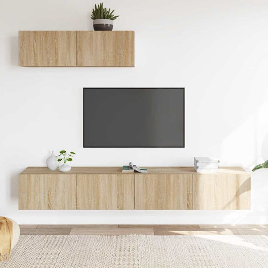 3 Piece TV Cabinet Set Sonoma Oak Engineered Wood