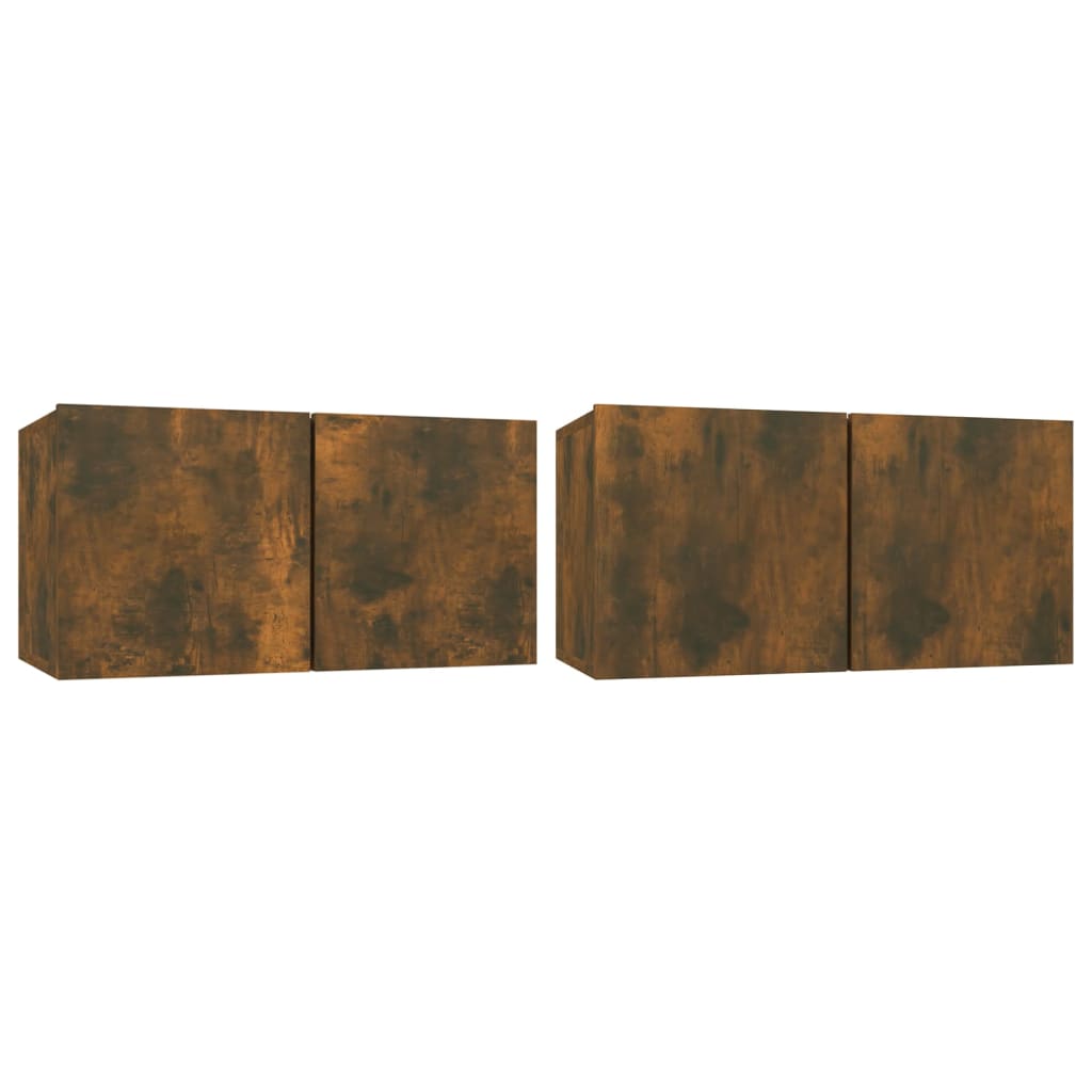 4 Piece TV Cabinet Set Smoked Oak Engineered Wood