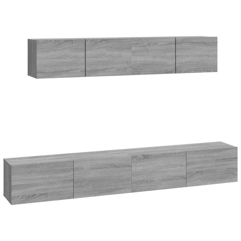 4 Piece TV Cabinet Set Grey Sonoma Engineered Wood