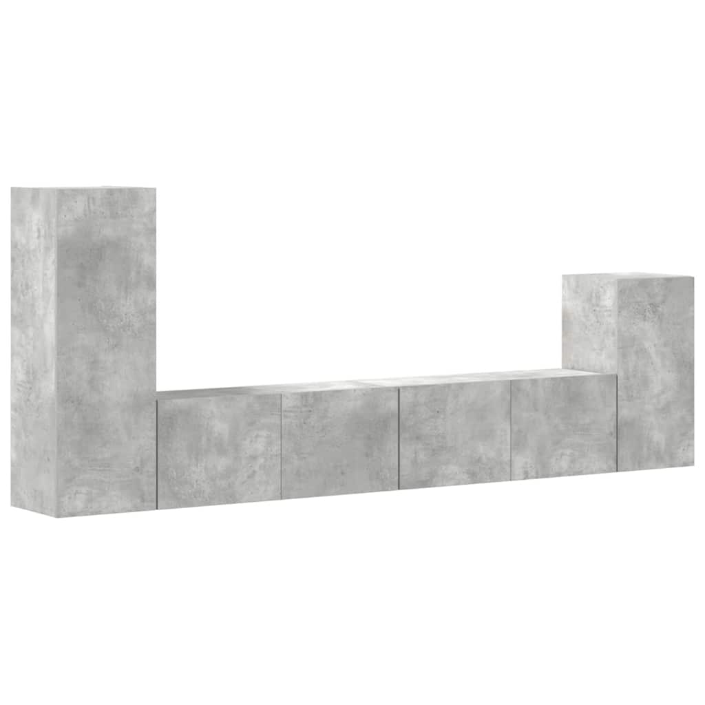 4 Piece TV Cabinet Set Concrete Grey Engineered Wood