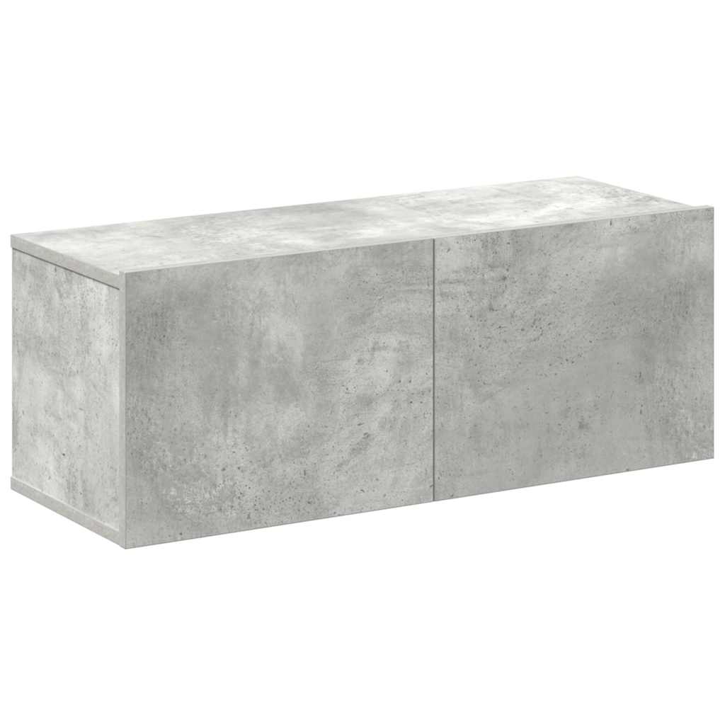 4 Piece TV Cabinet Set Concrete Grey Engineered Wood