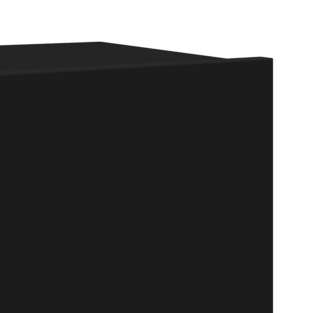 4 Piece TV Cabinet Set Black Engineered Wood