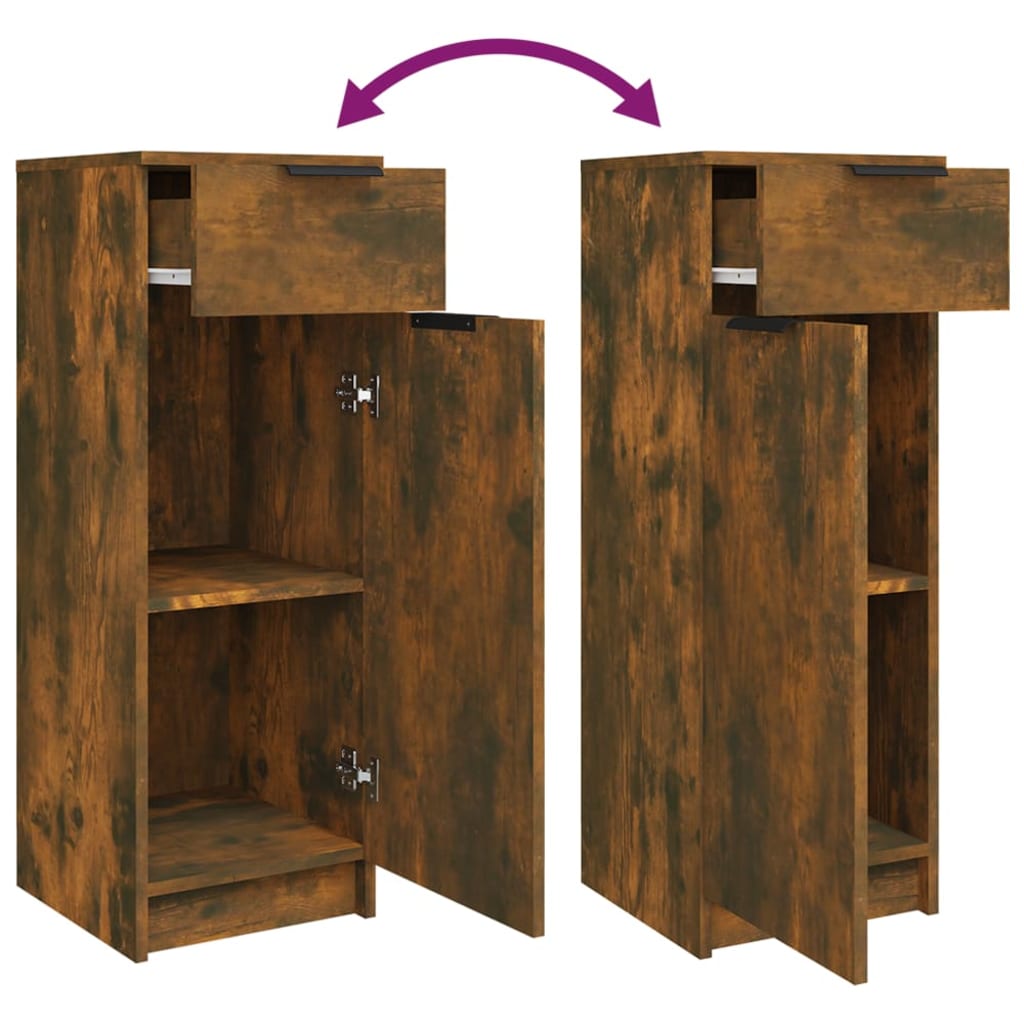 3 Piece Bathroom Cabinet Set Smoked Oak Engineered Wood