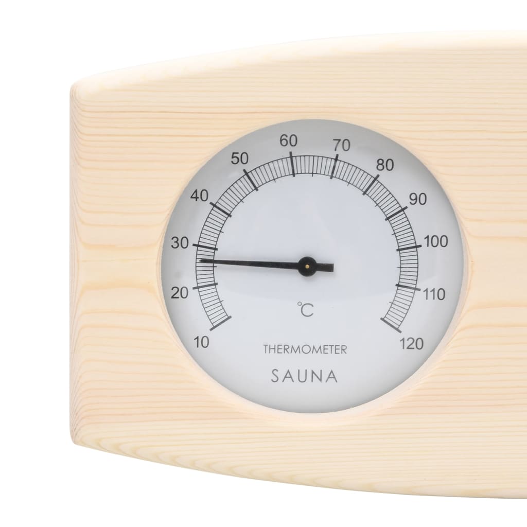 2 in 1 Sauna Hygrothermograph and Sand Timer Set Solid Wood Pine