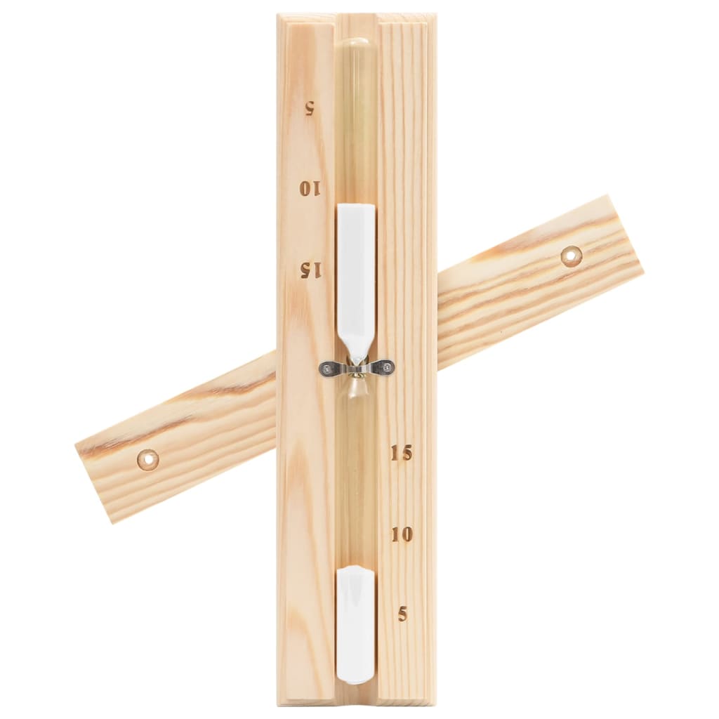 2 in 1 Sauna Hygrothermograph and Sand Timer Set Solid Wood Pine