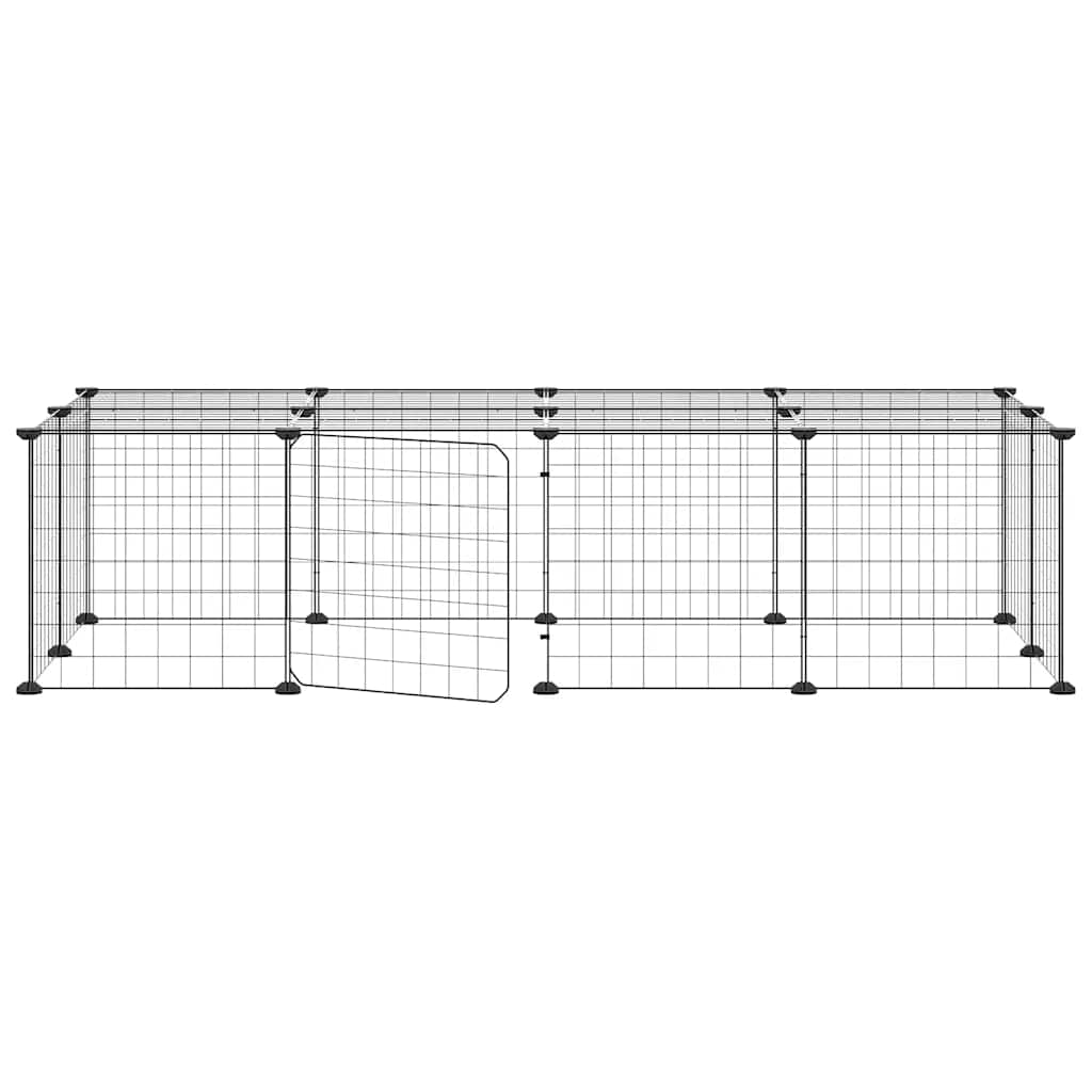 20-Panel Pet Cage with Door Black 35x35 cm Steel