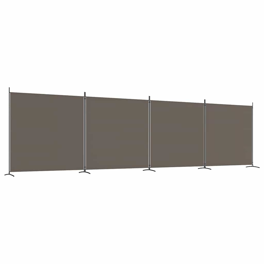 4-Panel Room Divider Anthracite 698x180 cm Fabric