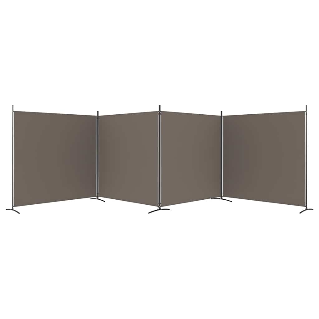 4-Panel Room Divider Anthracite 698x180 cm Fabric