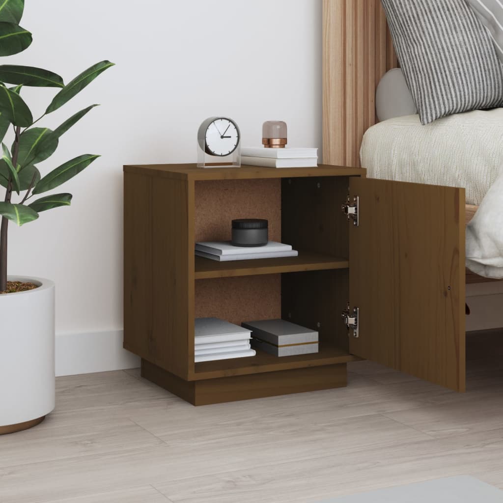 Bedside Cabinet Honey Brown 40x34x45 cm Solid Wood Pine