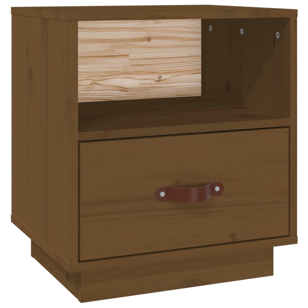 Bedside Cabinet Honey Brown 40x34x45 cm Solid Wood Pine