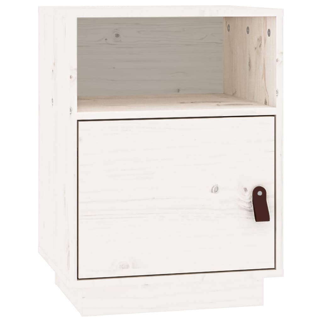 Bedside Cabinet White 40x34x55 cm Solid Wood Pine