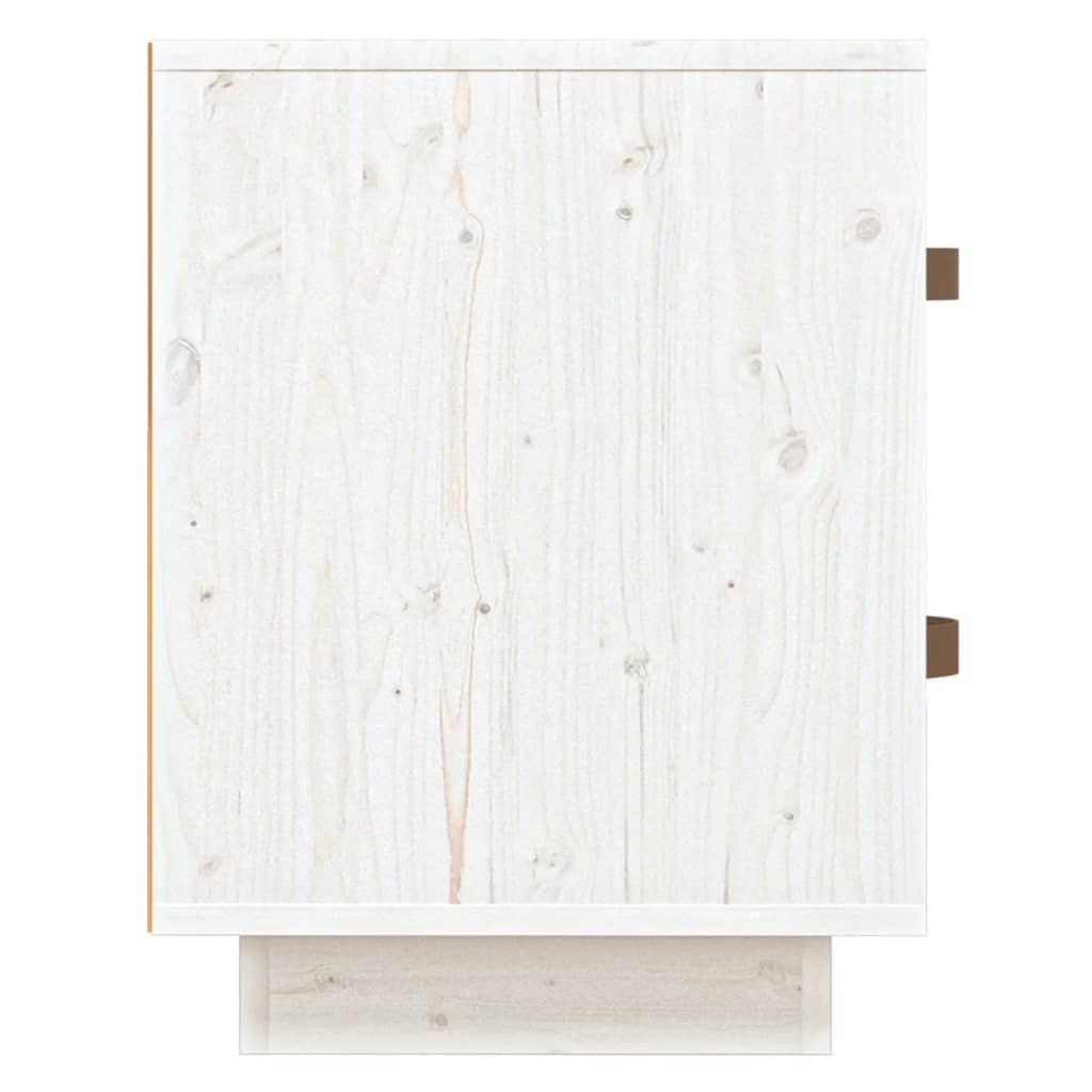 Bedside Cabinet White 40x34x45 cm Solid Wood Pine