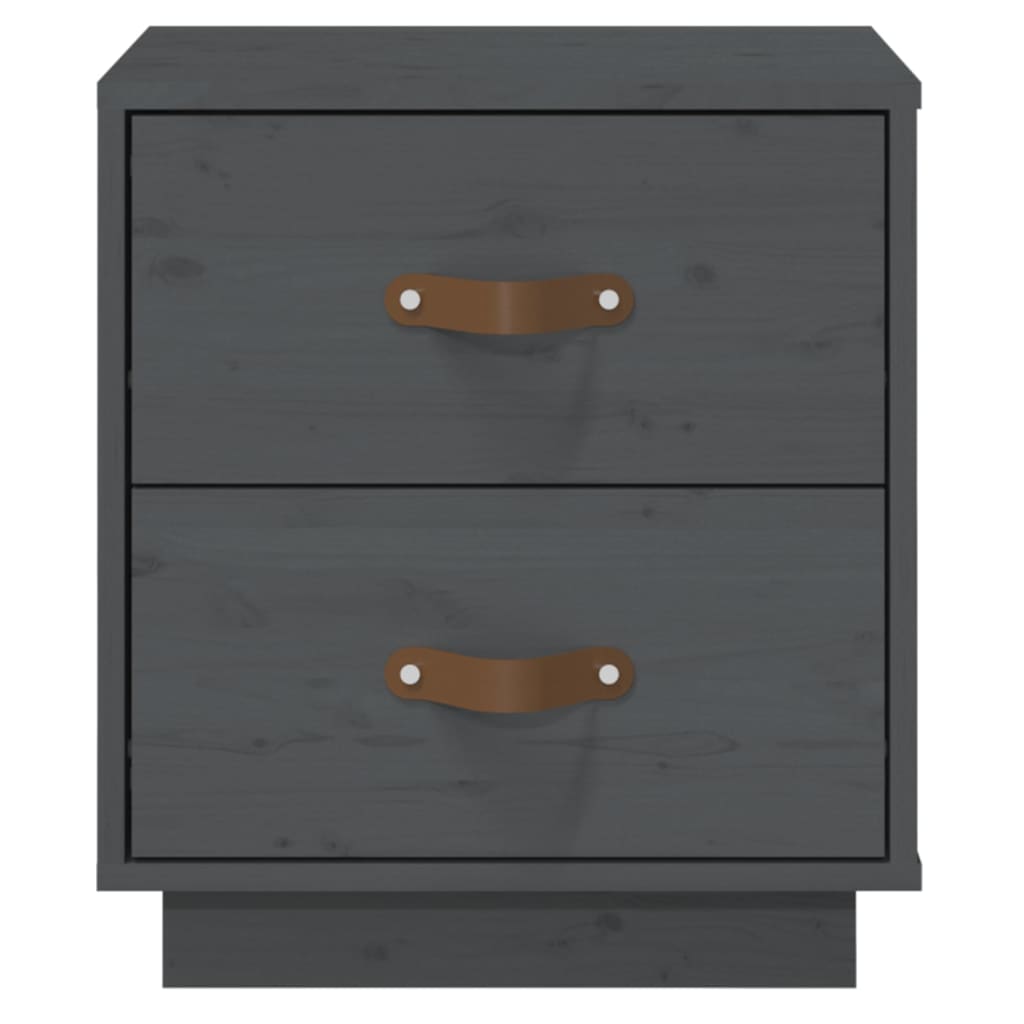 Bedside Cabinets 2 pcs Grey 40x34x45 cm Solid Wood Pine